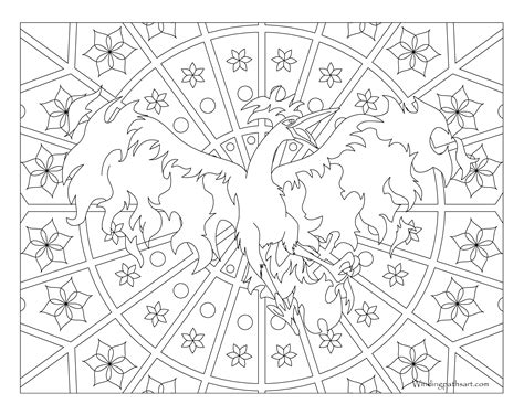 Do you really like pokemon and coloring? #146 Moltres Pokemon Coloring Page · Windingpathsart.com