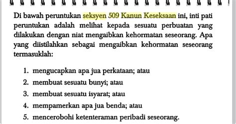 Help on seksyen 506 kanun keseksaan. Seksyen 509 Kanun Keseksaan