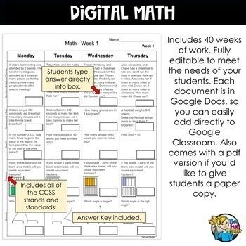 Extending the notion of number to the system of rational numbers (which includes negative numbers); 6th Grade Math - WEEKLY SPIRAL REVIEW - Digital & Print ...