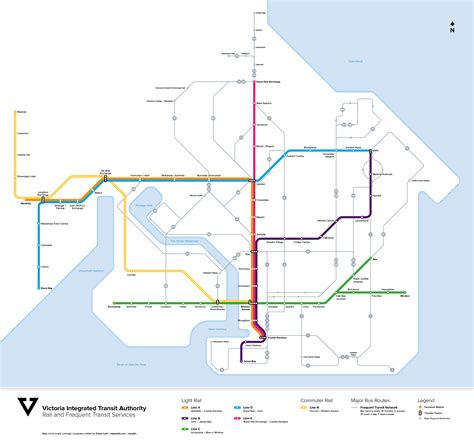 The map below shows how each commuter and rails are. Victoria Integrated Transit Authority → Owen Lett