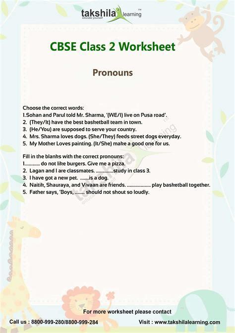 Learning grammar doesn't be a painful experience. Practice Worksheet For Class 2 English Grammar ...