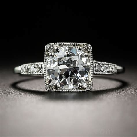 A diamond lattice on the side of the setting and on the inside of the band to bring in the deco geometry. Art Deco 1.30 Carat Art Deco Diamond Engagement Ring - GIA ...