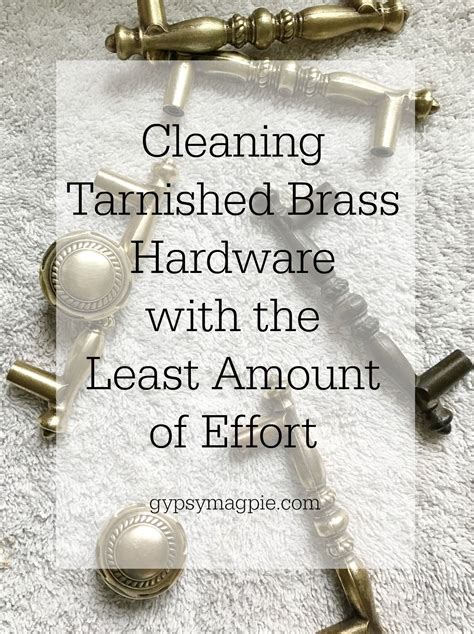 If your clean cabinet hardware and hinges are made of a special metal, like pewter or brass step one: My Cleaning Tarnished Brass Hardware Experiment | Brass ...