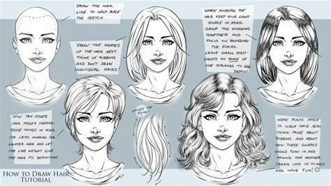 Draw the eyes, mouth, and ears. How to Draw Comic Style Hair - Tutorial by https://www ...