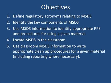 The log is located in the business department and kathy pierce is the msds coordinator. PPT - Safety - MSDS PowerPoint Presentation, free download - ID:2463308