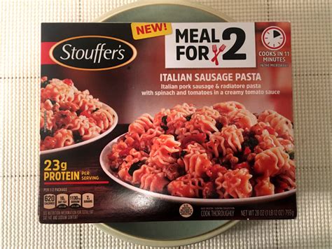 Marie callender's chicken parmigiana, frozen meal, 13 oz. Stouffer's Italian Sausage Pasta (Meal for 2) Review ...