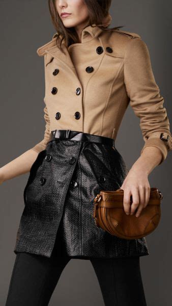 Also set sale alerts and shop exclusive offers only on shopstyle. Burberry Short Wool Cashmere Patent Detail Trench Coat in ...