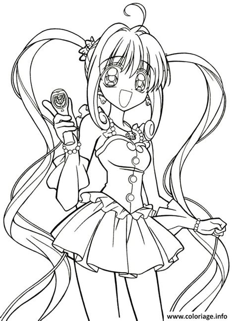 Des dessins à imprimer pour les artistes en culotte courte. Coloriage Fille Manga 4 dessin