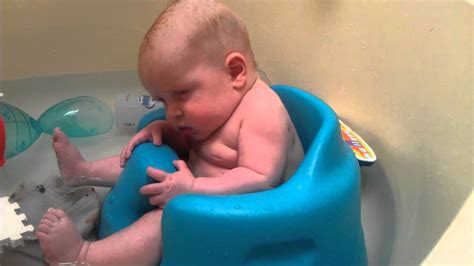 A clean, safe and happy baby? Funny baby fighting sleep bath tub - YouTube