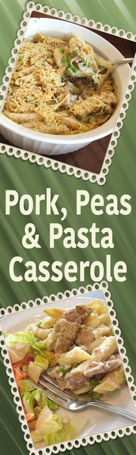 I've been making a couple of pork recipes often lately. Pork, Peas & Pasta Casserole | Leftover pork recipes, Pork ...