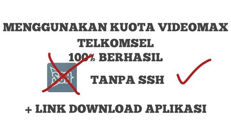 Oh ya untuk konek ke vpn anda bisa menggunakan kartu apapun seperti telkomsel, axis, xl, im3, yang penting memiliki quota. Cara Menggunakan Kuota Videomax Telkomsel/ Tanpa SSH - YouTube