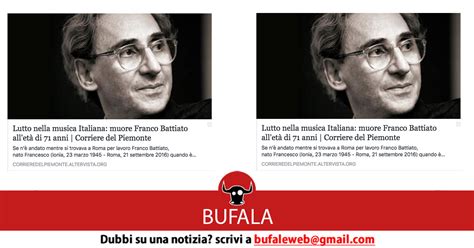 Da tempo lottava con una malattia. BUFALA muore Franco Battiato all'età di 71 anni - bufale.net - Bufale