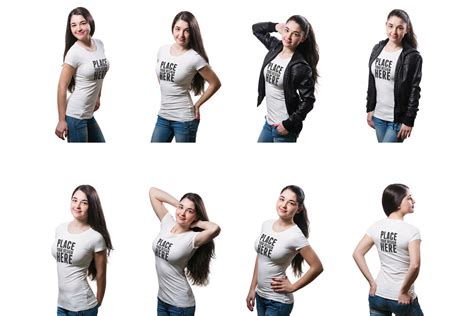 Download Female Crew Neck T-shirt Mock-up PSD Template on Behance