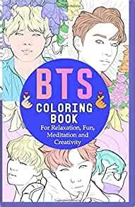 The pages are a mix of detailed and cute illustrations, from easy to complex images: Amazon.com: BTS Coloring Book For Relaxation, Fun ...