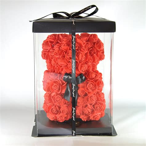 Rose bear is a handmade bear with rose flowers. Rose Bear With Box, Rose Bear Teddy 10 inch Teddy Flower ...
