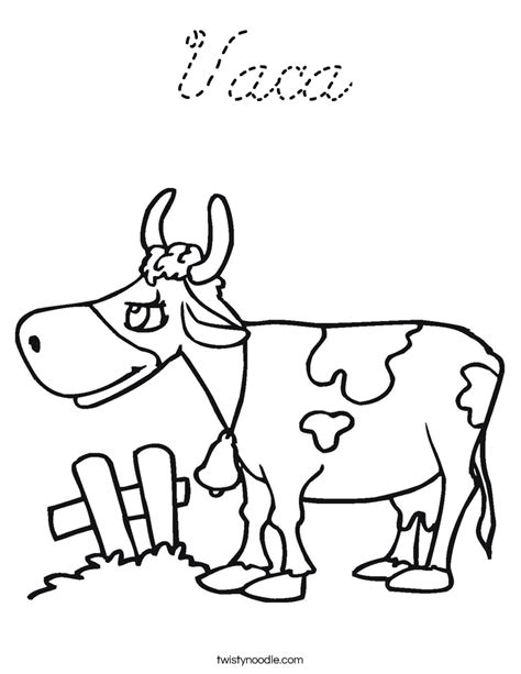 Set page margins to zero if you have trouble fitting the template on one page (file, page setup or file, printer setup in most browsers). Vaca Coloring Page - Cursive - Twisty Noodle