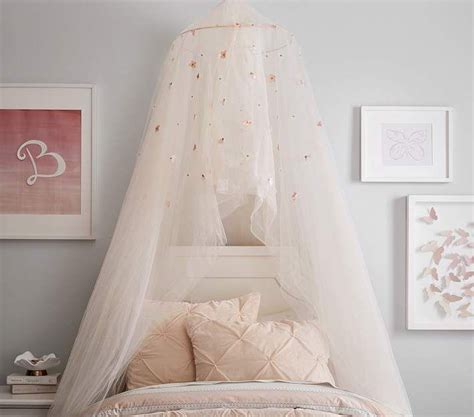 West elm x pbk modern muslin canopy. Pottery Barn Kids Monique Lhuillier Blush Petal Canopy ...