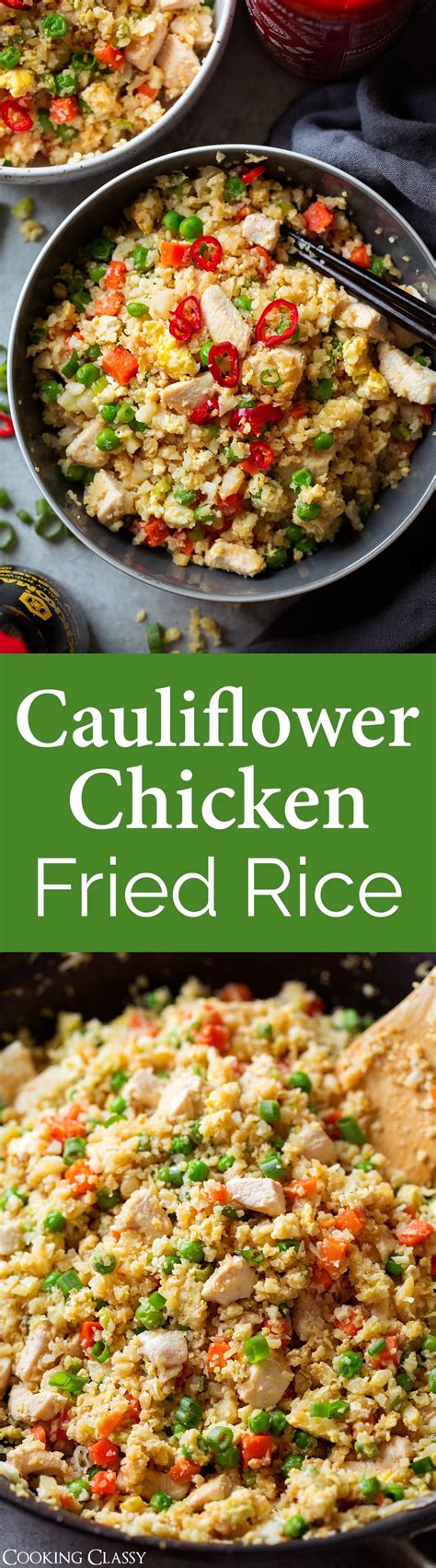 The cauliflower fried rice will likely continue to release liquid making the plate wet. Cauliflower Chicken Fried "Rice" - Cooking Classy