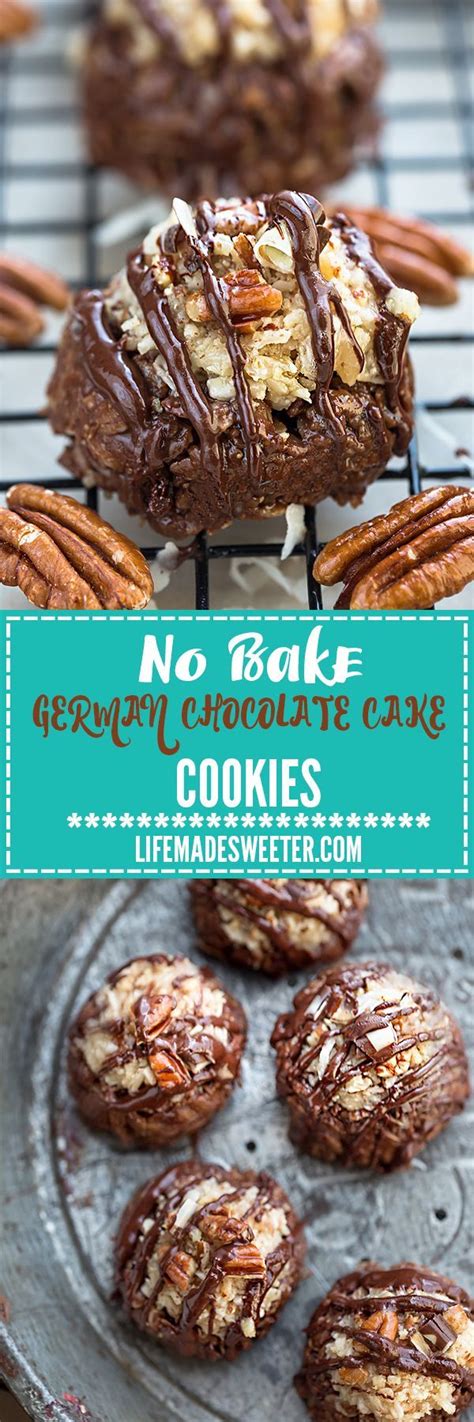 They are also sweet without being too sweet which is the key to a great sugar cookie. No Bake German Chocolate Cake Cookies make the perfect ...