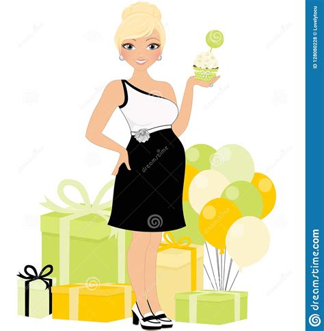 Selling sunset star christine quinn is currently expecting her first baby with husband christian richard. Pregnant Woman Baby Shower Pose Stock Illustration ...