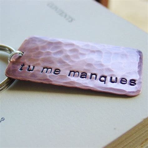 This collection of i miss you quotes, messages and poems represent how someone would feel when they are far away from their partners. I Miss You Copper Keychain, French Phrase Tu Me Manques, Long Distance Couple Relationship Gift ...