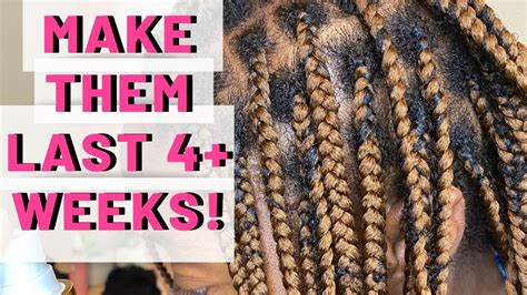 Oct 16, 2020 · knotless box braids last for between two to three months with salon maintenance, according to oludele, who recommends clients come in after one or two months of wearing knotless box braids. How to Make Natural Hair Last LONG in Knotless Box Braids ...