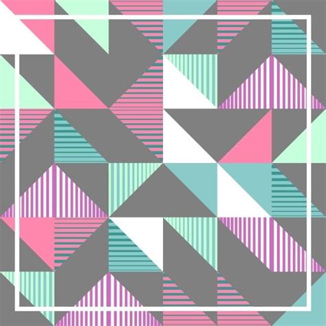 Punchy Pastel Triangle Memphis Abstract Geometric Pattern ...