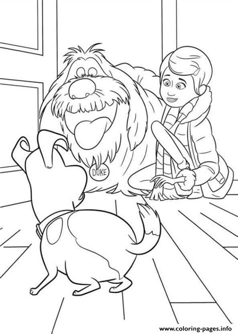 More children's movie color pages and activity pages. Duke Surprise Max Secret Life Of Pets Coloring Pages Printable