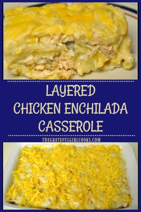 An easy to prepare chicken enchilada casserole with only five ingredients. It's easy to make this yummy layered chicken enchilada casserole, filled with chic… | Chicken ...