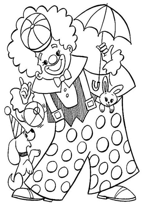 Coloriage clown coloriage carnaval bricolage carnaval coloriage école coloriage enfant bricolage printemps fenêtre activité. Coloriage Cirque Clown Avec Chien Et Lapin