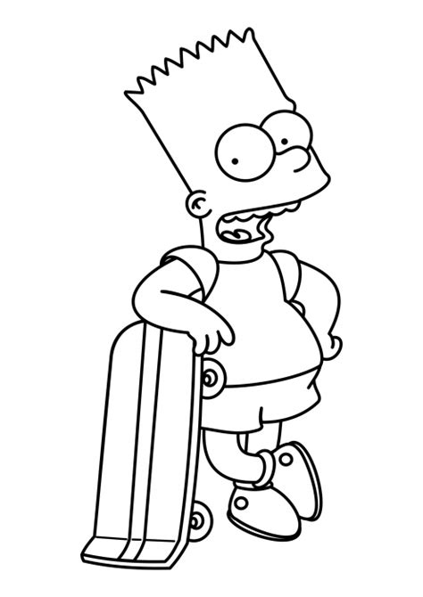 Articles with bart simpson skateboard colouring pages tag. Bart with skateboard coloring pages, The Simpsons coloring ...