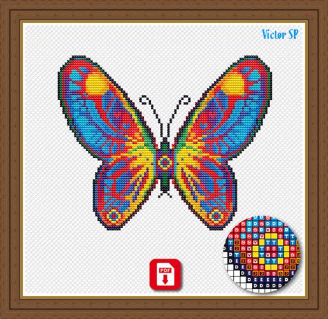 When you have it framed in a traditional looking frame, you'll have a total masterpiece! Butterfly cross stitch pattern - PDF - instant download ...