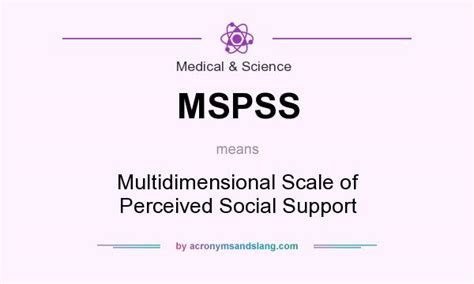 The multidimensional scale of perceived social support. What does MSPSS mean? - Definition of MSPSS - MSPSS stands ...