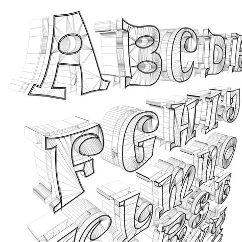 It allows to design light in space with words, as well as with graphic … alphabet letter characters 3d model
