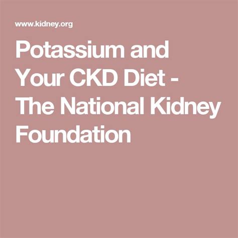 Since baseline serum creatinine level and gfrs may not be readily available, the consensus. Potassium and Your CKD Diet | Kidney diet, Kidney disease ...