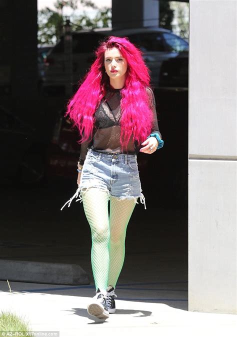 Bella thorne is an american actress, voiceover artist, dancer, model, singer, producer, and director who in addition to that, she has also released songs, albums, and eps like what do you see now. Bella Thorne reveals new neon pink hairdo | Daily Mail Online