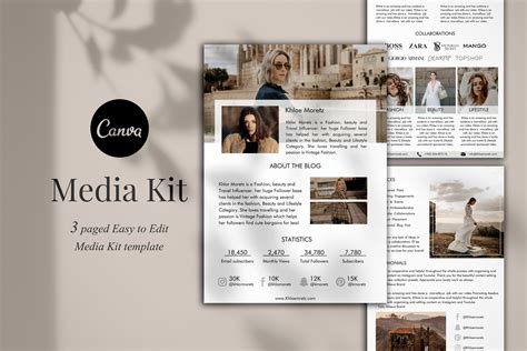 Join my monthly newsletter where i write about my favourite bloggers, my favourite. Influencer Media Kit Template, 3 Pages, Canva (448738 ...