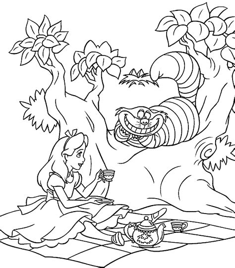 19 alice in wonderland pictures to print and color. Alice in wonderland coloring pages to download and print ...