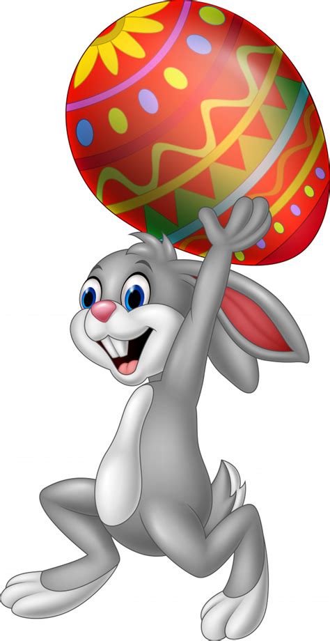 Coloriage lapin dessin animé et dessin gratuit à imprimer. Lapin de dessin animé transportant des oeufs de pâques ...