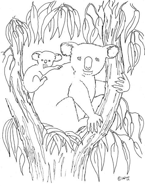 While your kid enjoys coloring these koala coloring pages printable, you must try and educate him or her about this endangered species and. Coloring Pages for Kids by Mr. Adron: Koala and Baby Print ...