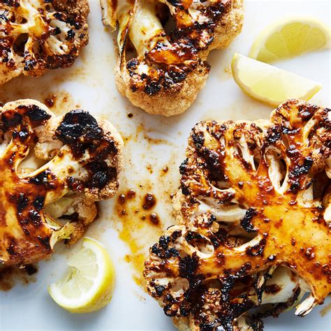 Baste while grilling with burgundy and butter, if desired. Spicy Grilled Cauliflower Steaks Recipe | Bon Appétit