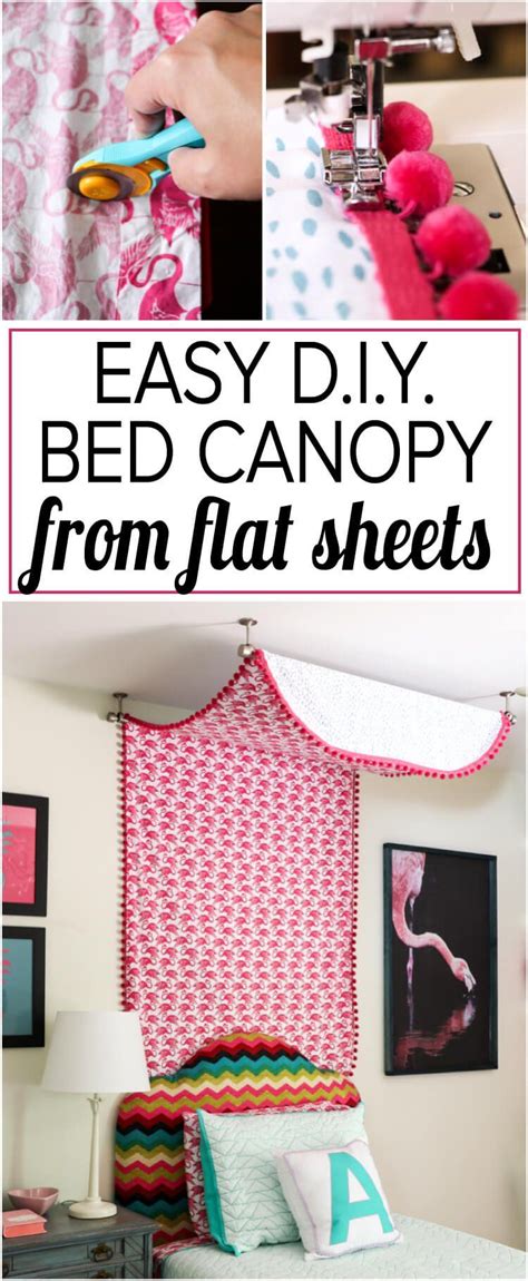 This week is a double tutorial for a dyed crib canopy and a diy baby mobile! DIY Bed Canopy from Flat Sheets | Kaleidoscope Living | Diy bed, Canopy bed diy, Kids bed canopy