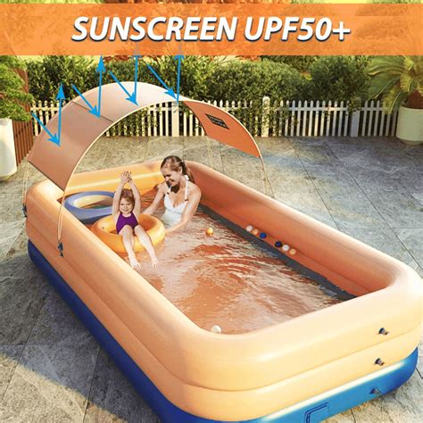 Not only does this baby. PVC Inflatable Pool with Canopy Family Pool with Sunshade ...