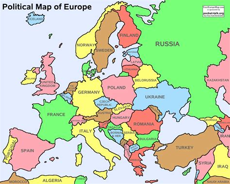 .pubblicazione di mappe di grandi dimensioni. Mapa di Europa Politico Regione