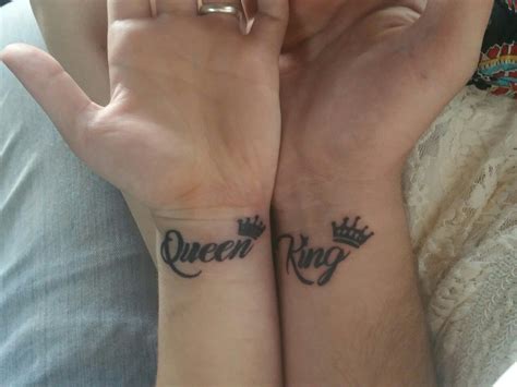 The exact meaning of this unique couple of tattoo. Queen & King Couples Matching Tattoo #CoupleTattoo ...