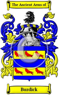 Burdick Name Meaning, Family History, Family Crest & Coats of Arms