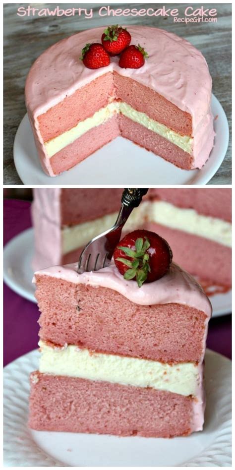 I owe all of you an apology; Strawberry Cheesecake Cake: creamy cheesecake sandwiched ...