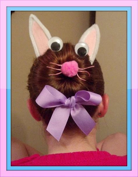 Please share this post on facebook. Easter Bunny Bun ♥ | Easter hairstyles, Wacky hair days, Wacky hair