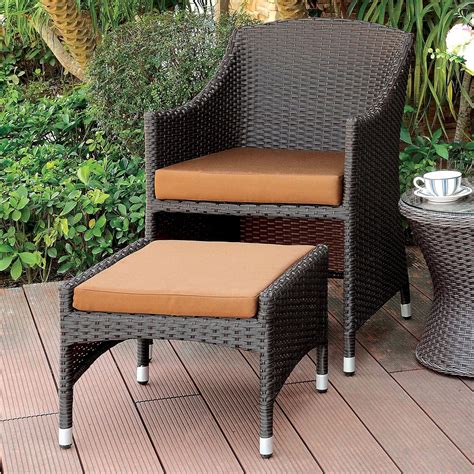 Don't forget to place an upholstered ottoman in front for an added pop of comfort & style. Almada Outdoor All-Weather Wicker Arm Chair and Nesting ...