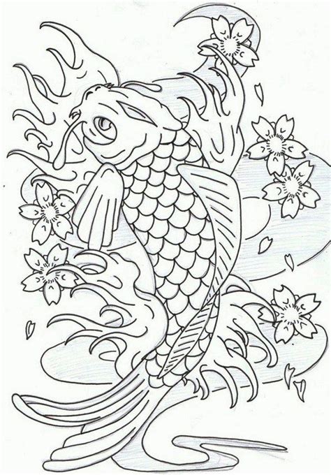 Japanese koi fish coloring book: Koi Fish Coloring Pages | Fish coloring page, Koi fish ...